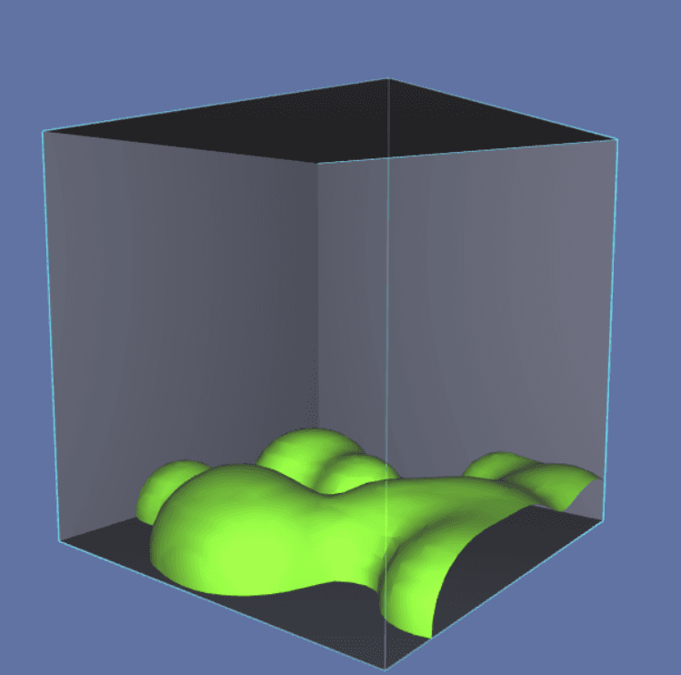 Particle physics visualized in the simulator.
