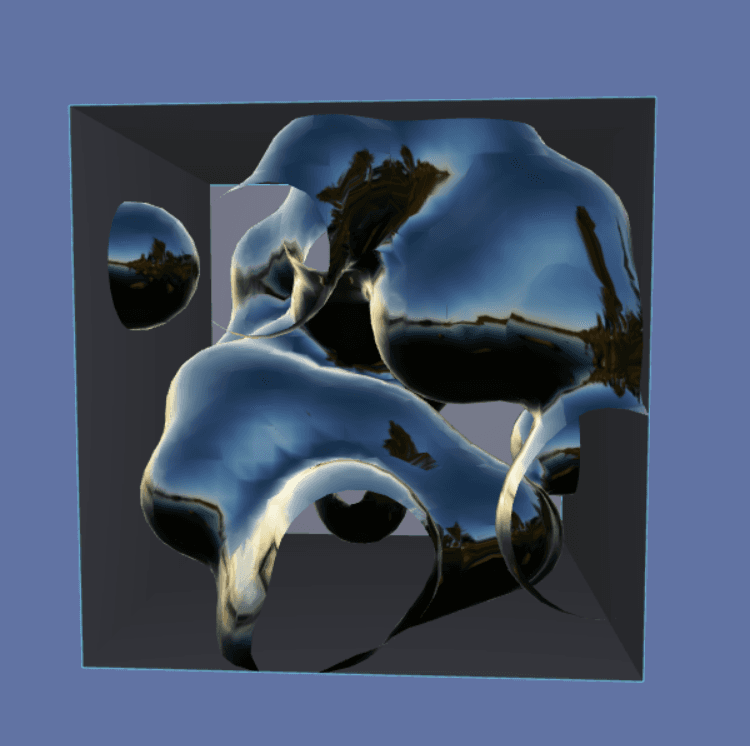 Metaball surface from the simulator.