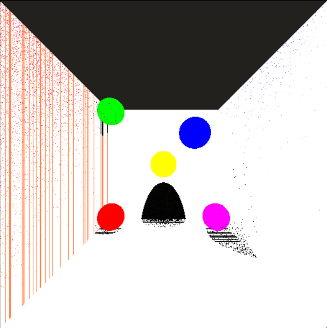 Cornell box render with light leaking through the walls.